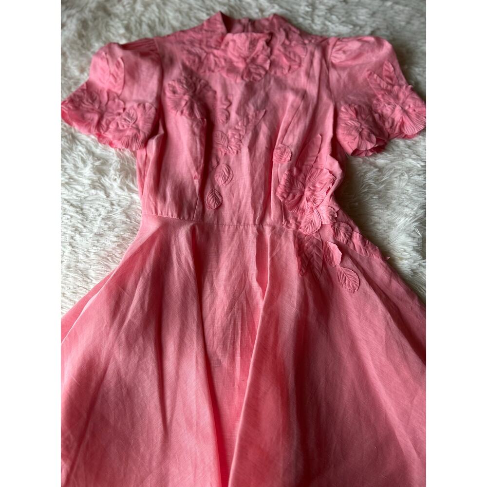 Antonio Melani Pink Floral Appliqué Dress Size 10 3D  Dress MSRP $299⸻ - Picture 7 of 16